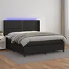 Image de vidaXL Sommier à lattes de lit matelas LED Noir 180x200cm Similicuir