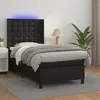 Image de vidaXL Sommier à lattes de lit matelas LED Noir 80x200 cm Similicuir