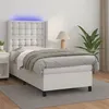 Image de vidaXL Sommier à lattes de lit matelas LED Blanc 100x200 cm Similicuir