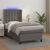 Image de vidaXL Sommier à lattes de lit matelas LED Gris 100x200 cm Similicuir