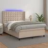 Image de vidaXL Sommier à lattes de lit matelas LED Cappuccino 140x190 cm