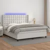 Image de vidaXL Sommier à lattes de lit matelas LED Blanc 160x200 cm Similicuir