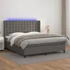 Image de vidaXL Sommier à lattes de lit matelas LED Gris 160x200 cm Similicuir