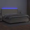 Image de vidaXL Sommier tapissier et matelas et LED Crème 200x200 cm Similicuir