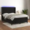 Image de vidaXL Sommier à lattes de lit matelas et LED Noir 140x200 cm Velours