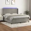Image de vidaXL Sommier à lattes de lit matelas et LED Gris clair 160x200 cm