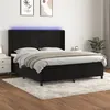 Image de vidaXL Sommier à lattes de lit matelas et LED Noir 160x200 cm Velours