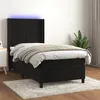 Image de vidaXL Sommier à lattes de lit matelas et LED Noir 100x200 cm Velours
