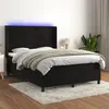 Image de vidaXL Sommier à lattes de lit matelas et LED Noir 140x190 cm Velours