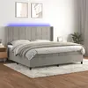 Image de vidaXL Sommier à lattes de lit matelas et LED Gris clair 200x200 cm