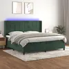 Image de vidaXL Sommier à lattes de lit matelas et LED Vert foncé 200x200 cm