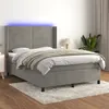 Image de vidaXL Sommier à lattes de lit matelas et LED Gris clair 140x190 cm