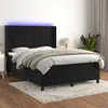 Image de vidaXL Sommier à lattes de lit matelas et LED Noir 140x190 cm Velours