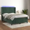 Image de vidaXL Sommier tapissier matelas et LED Vert foncÃ© 140x190 cm Velours
