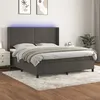 Image de vidaXL Sommier à lattes de lit matelas et LED Gris foncé 160x200 cm