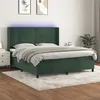 Image de vidaXL Sommier à lattes de lit matelas et LED Vert foncé 160x200 cm