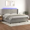 Image de vidaXL Sommier à lattes de lit matelas et LED Gris clair 200x200 cm
