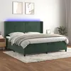 Image de vidaXL Sommier à lattes de lit matelas et LED Vert foncé 200x200 cm