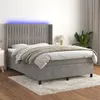 Image de vidaXL Sommier à lattes de lit matelas et LED Gris clair 140x200 cm