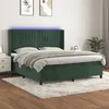Image de vidaXL Sommier à lattes de lit matelas et LED Vert foncé 180x200 cm