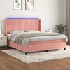 Image de vidaXL Sommier à lattes de lit matelas et LED Rose 180x200 cm Velours
