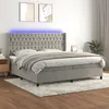 Image de vidaXL Sommier à lattes de lit matelas et LED Gris clair 200x200 cm