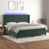 Image de vidaXL Sommier tapissier matelas et LED Vert foncÃ© 200x200 cm Velours