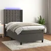 Image de vidaXL Sommier à lattes de lit matelas LED Gris foncé 80x200cm Velours