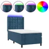 Image de vidaXL Sommier tapissier matelas et LED Bleu foncÃ© 100x200 cm Velours