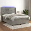 Image de vidaXL Sommier à lattes de lit matelas et LED Gris clair 140x190 cm