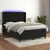 Image de vidaXL Sommier à lattes de lit matelas et LED Noir 140x200 cm Velours