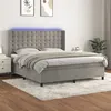 Image de vidaXL Sommier à lattes de lit matelas et LED Gris clair 180x200 cm