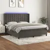 Image de vidaXL Sommier à lattes de lit matelas et LED Gris foncé 180x200 cm