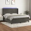 Image de vidaXL Sommier tapissier matelas et LED Gris foncÃ© 180x200 cm Velours