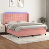Image de vidaXL Sommier à lattes de lit matelas et LED Rose 180x200 cm Velours