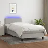 Image de vidaXL Sommier à lattes de lit avec matelas et LED Gris clair 80x200cm