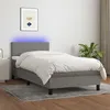 Image de vidaXL Sommier à lattes de lit avec matelas et LED Gris foncé 80x200cm