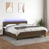 Image de vidaXL Sommier à lattes de lit matelas et LED Marron foncé 180x200cm