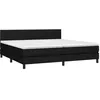Image de vidaXL Sommier à lattes de lit et matelas et LED Noir 200x200 cm Tissu