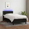 Image de vidaXL Sommier à lattes de lit avec matelas LED Noir 100x200 cm Tissu3133055