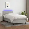 Image de vidaXL Sommier à lattes de lit avec matelas et LED Gris clair 90x200cm3133125