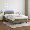 Image de vidaXL Sommier à lattes de lit avec matelas LED Taupe 120x200 cm Tissu