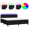 Image de vidaXL Sommier tapissier avec matelas et LED Noir 160x200 cm Tissu