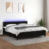 Image de vidaXL Sommier à lattes de lit avec matelas LED Noir 180x200 cm Tissu