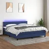 Image de vidaXL Sommier tapissier avec matelas et LED Bleu 180x200 cm Tissu