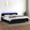 Image de vidaXL Sommier à lattes de lit et matelas et LED Noir 200x200 cm Tissu