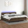 Image de vidaXL Sommier à lattes de lit matelas et LED Marron foncé 200x200 cm3133184
