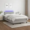 Image de vidaXL Sommier à lattes de lit matelas LED Gris clair 120x200 cm Tissu3133221