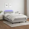 Image de vidaXL Sommier tapissier matelas et LED Gris clair 120x200 cm Tissu