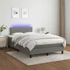 Image de vidaXL Sommier à lattes de lit et matelas et LED Gris foncé 120x200 cm